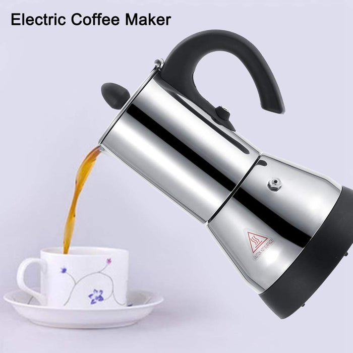 Elektryczny ekspres do kawy Moka, elektryczny dzbanek ze stali nierdzewnej, wtyczka EU 220 V, elektryczny ekspres do kawy (300 ml)