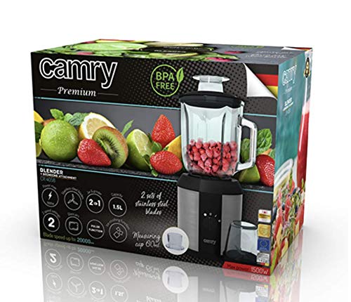 CAMRY CR 4058 blender, szkło, 1,3 litra, czarny