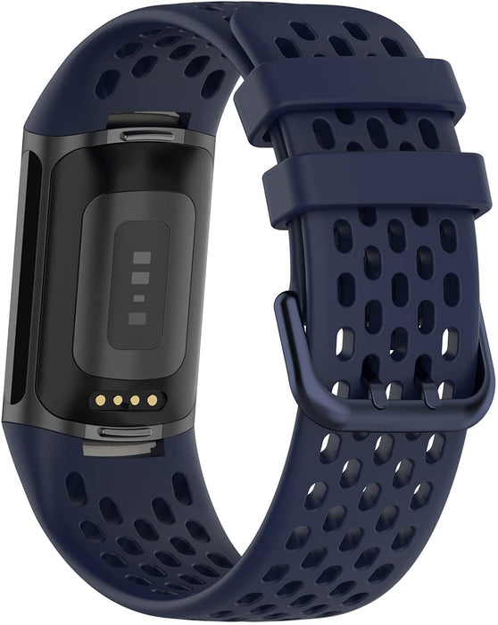 Shieranlee Pasy kompatybilne z paskiem Fitbit Charge 5 dla kobiet i mężczyzn, miękki silikonowy zamiennik TPU, sportowy oddychający wodoodporny regulowany pasek do Fitbit Charge 5