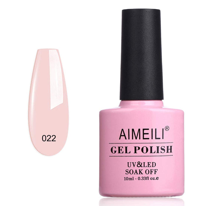 AIMEILI Lakier żelowy UV LED usuwalny żel lakier do paznokci żel Nail Polish - Clear Rose Nude (022) 10 ml