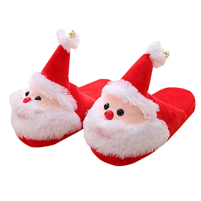 Holibanna Świąteczne kapcie kostium Świętego Mikołaja przytulne futrzane zimowe kapcie pluszowe miękkie ciepłe kapcie domowe na święta Boże Narodzenie przyjęcie przysługa rozmiar 36-38