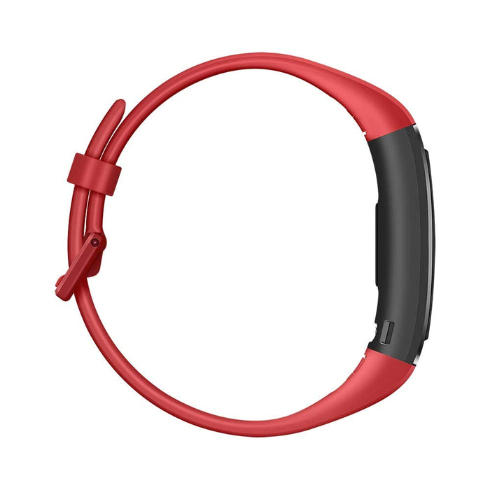 Huawei Band 4 Pro Fitness monitor aktywności (All-in-One Smart, monitorowanie tętna i snu, wbudowany GPS, kolorowy wyświetlacz dotykowy, wodoszczelność do 5 ATM), kolor czarny z czerwoną bransoletką