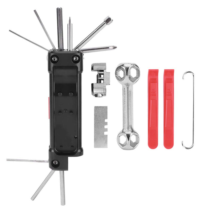 Multitool rowerowy, narzędzie do naprawy rowerów, zestaw narzędzi do naprawy rowerów, lekki multitool rowerowy, wielofunkcyjny zestaw narzędzi do naprawy rowerów rowerowych 14 w 1, mini składane narzę