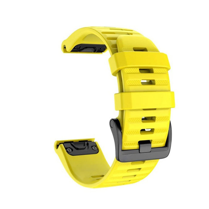 JJB 26 22 mm silikonowy pasek do zegarka QuickFit kompatybilny z Fenix 7X 7 7S 6X 6 6S Pro 5 5X 5S Smartwatch Easyfit bransoletka na nadgarstek (kolor paska: Żółty), ŻÓŁTY