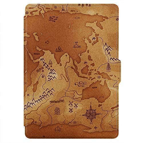 Huasiru Painting Case for Kindle Paperwhite, Map - fits All Paperwhite Generations Prior to 2018 (Will not fit All-New Paperwhite 10th Generation)