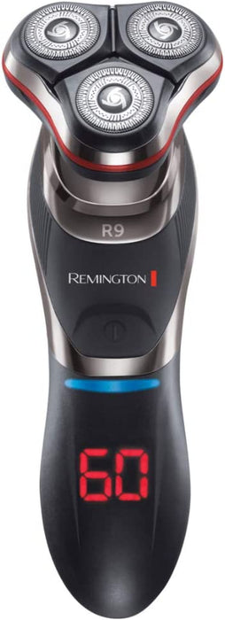 Remington golarka męska, elektryczna, rotacyjna, nasadka do stylizacji brody, wyświetlacz LED, golarka na mokro i na sucho, litowa, precyzyjny trymer, futerał do przechowywania , Ultimate R9 XR1570