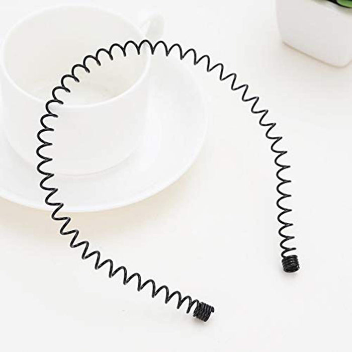 6 sztuk metalowych opasek na włosy czarny unisex metal czarne opaski do włosów fala metalowa opaska na czoło opaski na włosy wielokolorowe wiosna falista metalowa opaska na włosy opaska na włosy opaska do włosów dla mężczyzn (czarna 6)