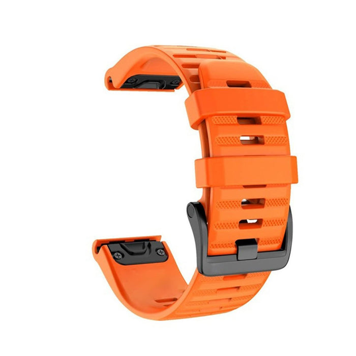 JJB 26 22 mm silikonowy pasek do zegarka QuickFit kompatybilny z Fenix 7X 7 7S 6X 6 6S Pro 5 5X 5S Smartwatch Easyfit bransoletka na nadgarstek (kolor paska: Pomarańczowy), pomarańczowy