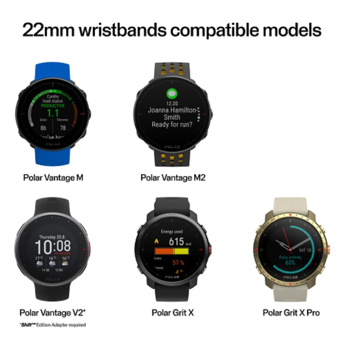 Silikonowy pasek Polar Vantage V2, S-L, czerwono-czarny