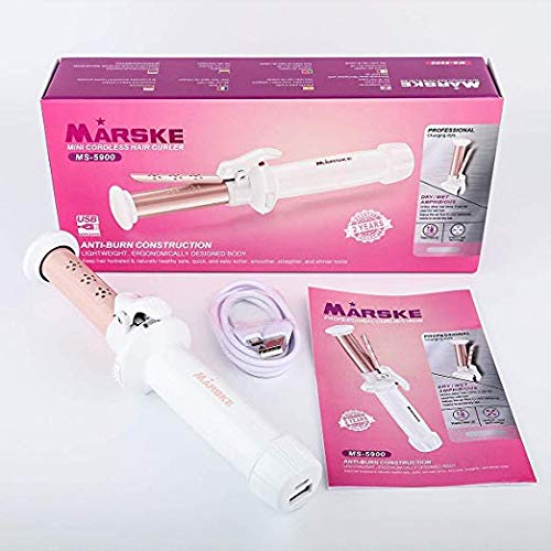 Bezprzewodowa lokówka Eurobuy, przenośna mini lokówka do włosów, ładowana przez USB, ceramiczna lokówka do luźnych loków, prostownica podróżna do stylizacji włosów, do stosowania na mokro i na sucho