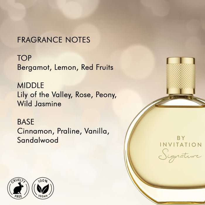 MICHAEL BUBLE Invitation Signature - Eau De Parfum zapach dla kobiet, 100 ml perfumy damskie, MBBS18070K, złoty