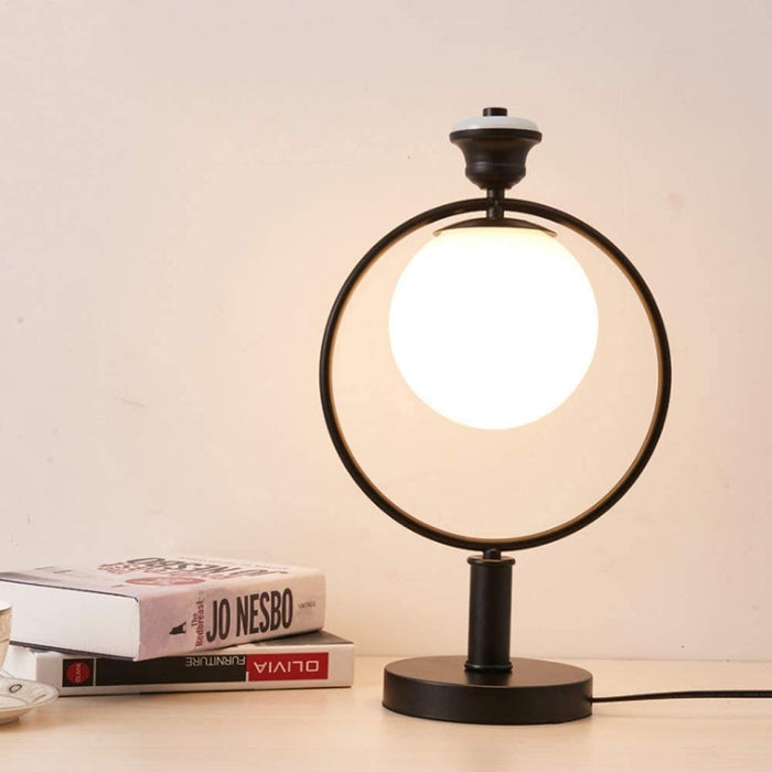 ZHLFDC Sypialnia nocna lampa stołowa Przycisk przełącznik E27 śruba LED, żarówka oszczędzająca energooszczędna, żarówka Edison Lampa stołowa półprzezroczyste szklane lampy kutego żelaza lampa ludzka c