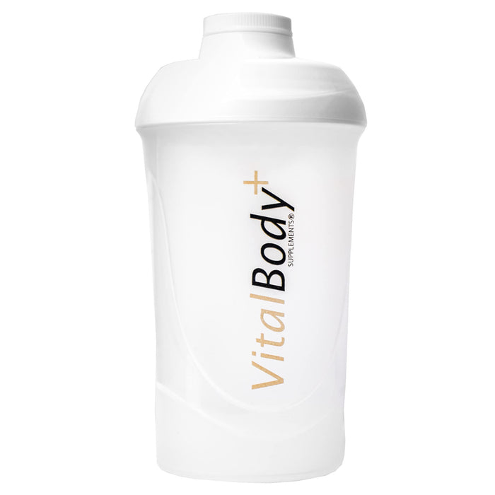 Oferta: VitalBodyPLUS shaker proteinowy Premium biały 600 ml | shaker do białek | z sitkiem i skalą do kremowych shakes białkowych shakes | Gym Fitness kubek do izolatów i koncentratów sportowych