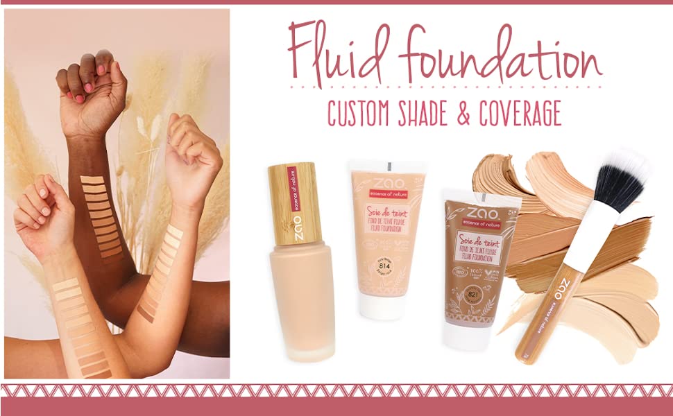 Vegan Make Up - Vegane ZAO Silk Foundation Bio 30 ml – szminka z masłem shea, olejkiem migdałowym i olejkiem jojoba – nr 811 Ivory Beige