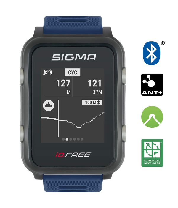 SIGMA SPORT Zegarek iD. Free z GPS, wysokościomierz barometryczny, tętno na nadgarstku, nawigacja na zewnątrz, lekki i wodoodporny