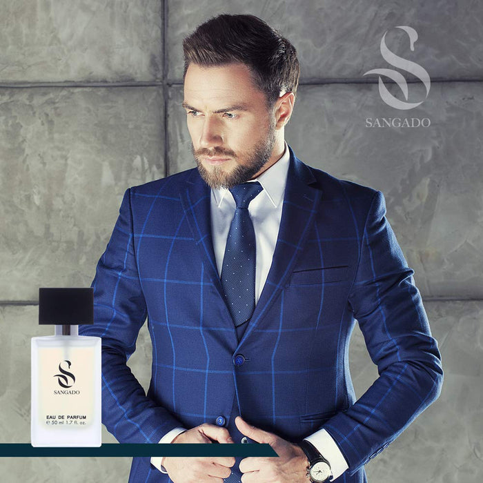 SANGADO Atlantis Perfume for Men, 8-10 hours long-Lasting, Luxury smelling, Chypre Fruity, Fine French Essences, Extra-Concentrated (Eau de Parfum), Classy, Seductive, Ideal Gift for Men, 50 ml Spray