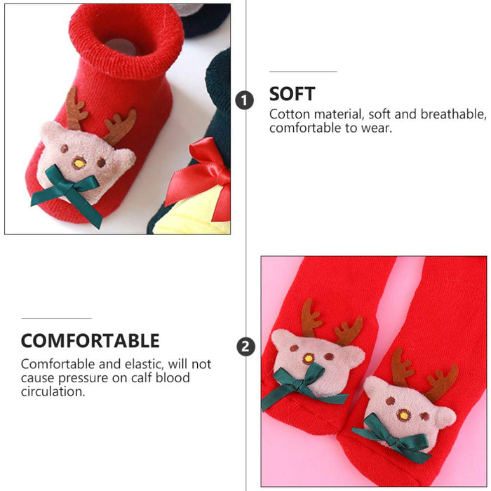 Holibanna Świąteczne skarpetki dla dzieci antypoślizgowe silikonowe skarpetki rozmyte zimowe bawełniane skarpetki grube ciepłe kapcie skarpetki skarpetki frotte dla dzieci chłopców dziewcząt niemowlęta malucha noworodka święta impreza