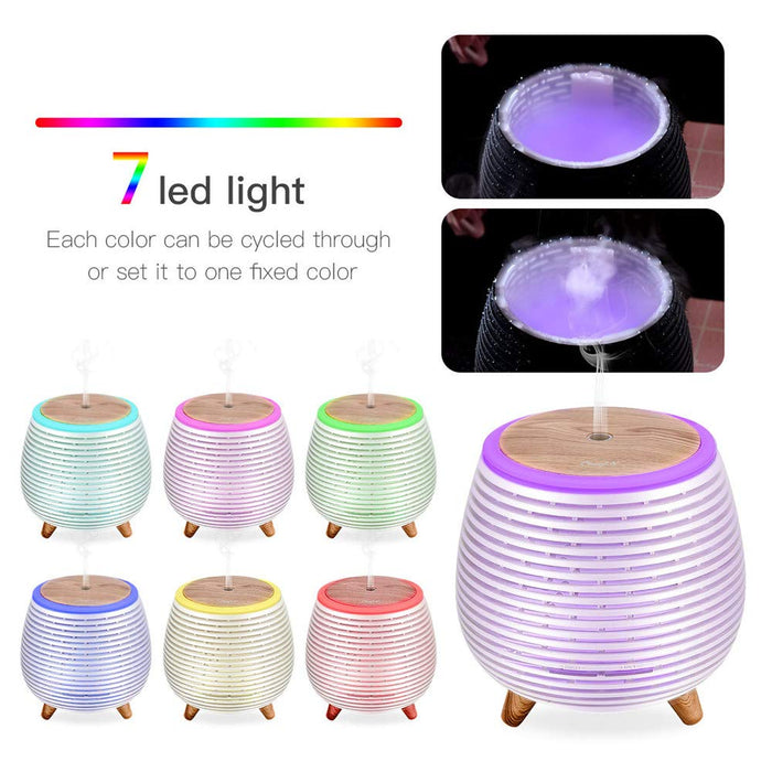 Elektryczny nawilżacz powietrza do olejków eterycznych, cichy, 7 kolorowych lamp, 2 tryby sprayu, automatyczne wyłączanie, do domu, sypialni, jako dekoracja pomieszczenia