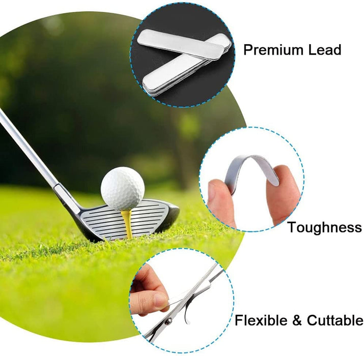 Taśma ołowiana do golfa, samoprzylepne paski ołowianej taśmy zwiększają wagę rakiety do tenisa w kijach golfowych