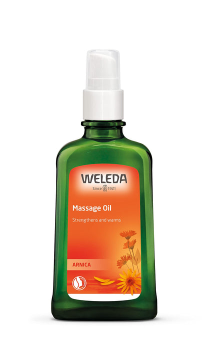 WELEDA Bio Arnika olejek do masażu 100 ml – pielęgnujący naturalny olejek do ciała przeciwko skurczom i skurczom mięśni. Idealny do uprawiania sportu przed i po