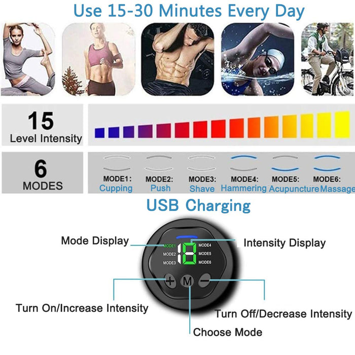 EMS stymulator mięśni, 8 podkładek trener mięśni brzucha toner elektroniczny tonujący paski treningowe domowe urządzenie fitness z USB do ładowania do brzucha nogi mężczyzn i kobiet