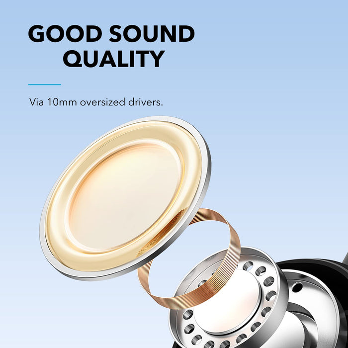 Słuchawki Douszne Soundcore Life P2i, Słuchawki Bezprzewodowe,AI-Enhanced Calls, przetwornik 10 mm, 2 tryby korekcji dźwięku, czas pracy akumulatora 28 godzin, szybkie ładowanie, Bluetooth 5.2(czarny)