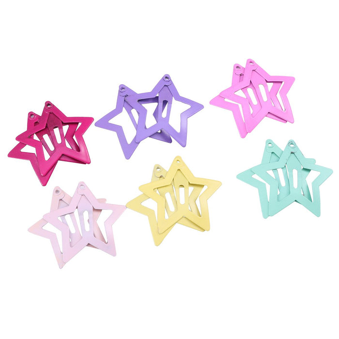 FRCOLOR Zatrzaskowa spinka do włosów w kształcie gwiazdy kreskówki spinki do włosów metalowa spinka do włosów BB spinka do włosów dla kobiet dziewcząt, 12 szt. (kolor mieszany)