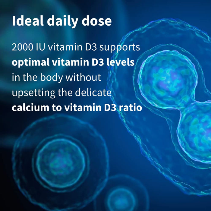 Pure & Essential Daily Vitamin D3 - Witamina D3 2000 j.m. dziennie, wegetariańska, 365 małych tabletek na cały rok