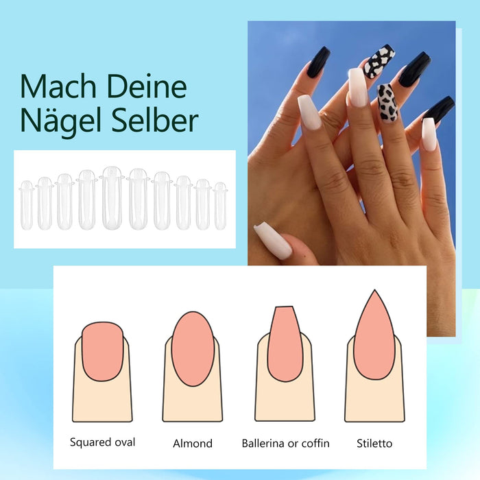 Zestaw startowy do paznokci żelowych z lampą UV, 15 ml × 10 kolorów Nude przedłużenie paznokci, zestaw z powłoką bazową + 30 ml roztworu antypoślizgowego + 100 tipsów + narzędzia do manicure, kompletny zestaw do studia paznokci