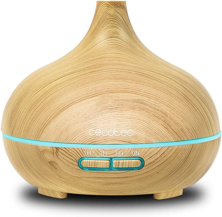 Cecotec Pure Aroma nawilżacz ultradźwiękowy, 150-300 ml, z timerem, 7 kolorów LED, funkcja aromaterapii, ultramiękki 300 ml drewna