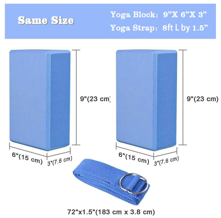 JIM'S STORE Bloki do jogi, korka, klocek do jogi, klocek do jogi, z naturalnego korka, zestaw 2 szt. z pasem do jogi 1,8 m, joga, pilates, dla początkujących i zaawansowanych