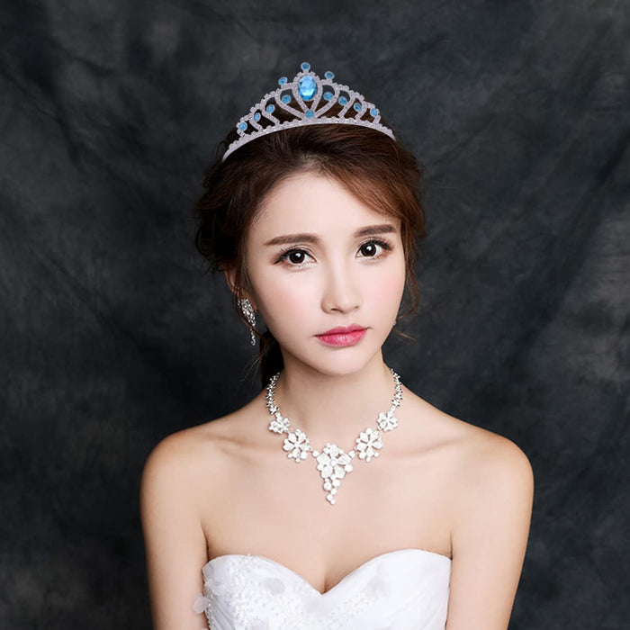 HEALLILY Dzieci Dziewczyny Korona Hearts Tiara Urodziny Elegancka Księżniczka Korona Jewelries Akcesoria Do Włosów Dla Gilrs (Niebieski)
