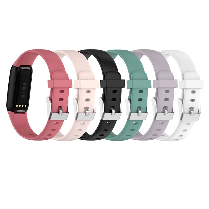 Chofit 6 sztuk, paski kompatybilne z paskiem Fitbit Luxe, klasyczne, zapasowe, miękkie, silikonowe paski sportowe, kolorowe paski do monitora aktywności Luxe