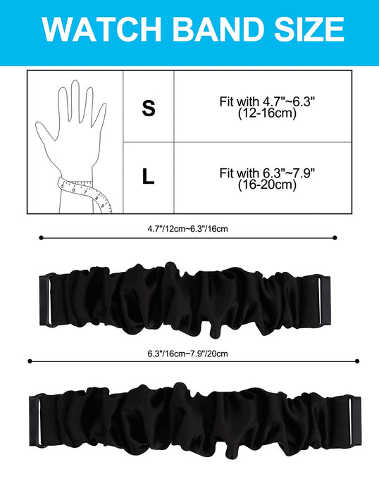 Zachte elastische band Compatibel met Fitbit Versa 3 & Sense Strap, Dames Meisjes Bedrukt Stoffen Doekpatroon Scrunchies Polsband Vervangende armband voor Fitbit Versa 3 / Sense Smart Watch