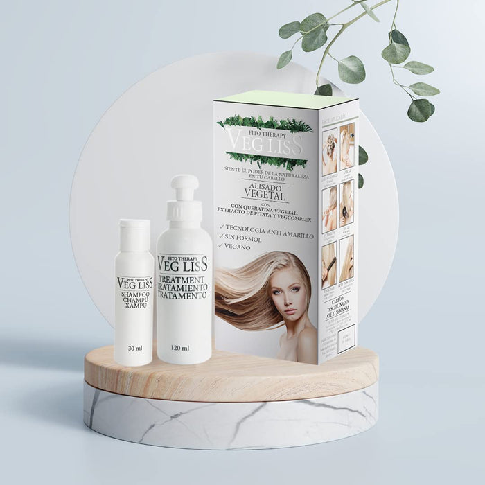 Vegan Brazilian Straightening Kit - Shampoo + Volume Reducer - Formaldehyde Free Silicone Free Moisturising Hair Treatment - Repairs and Reduces Frizz Up to 12 Weeks