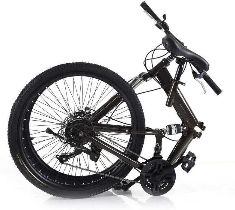 Futchoy Rower górski ze stali węglowej, składana rama 26", pełne zawieszenie, MTB, stal węglowa, rower dla dorosłych