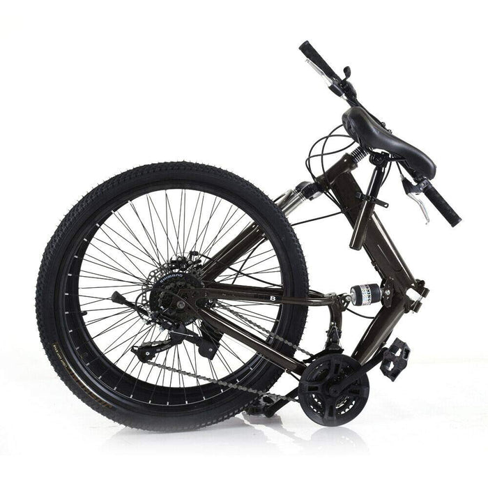 Futchoy Rower górski ze stali węglowej, składana rama 26", pełne zawieszenie, MTB, stal węglowa, rower dla dorosłych