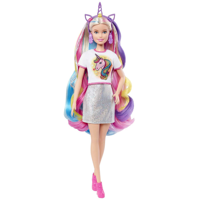 Barbie, Baśniowa Fryzura Lalka Ze Stylizacją Na Jednorożca Lub Syrenkę GHN04