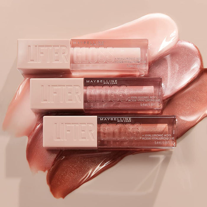 Maybelline New York Lifter Gloss błyszczyk do ust wyjątkowy blask, formuła z kwasem hialuronowym i witaminą E, wygodna aplikacja, 002 Ice, 5 ml