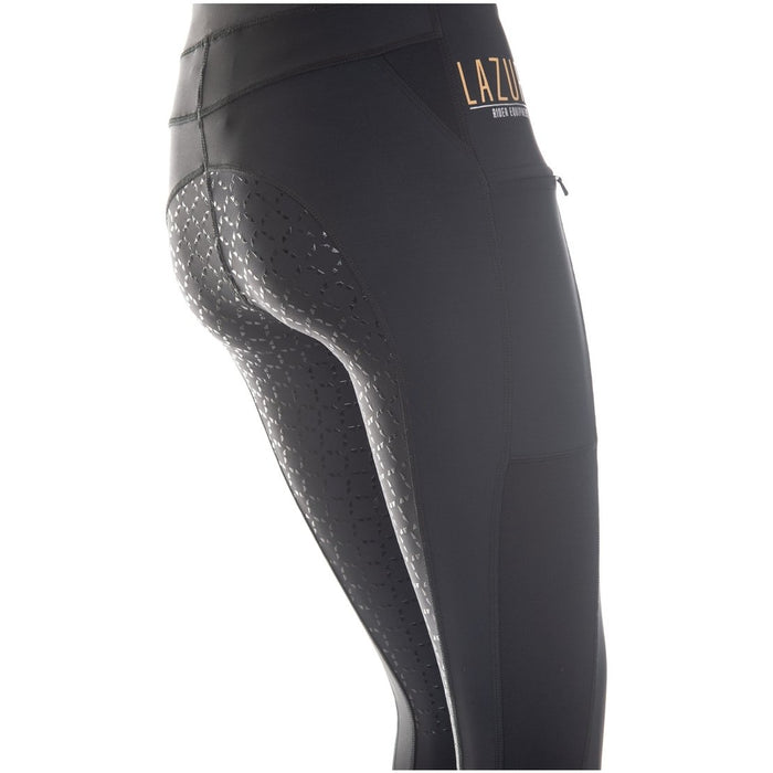 LAZURA Unisex – legginsy do jazdy konnej, czarne, 122-128