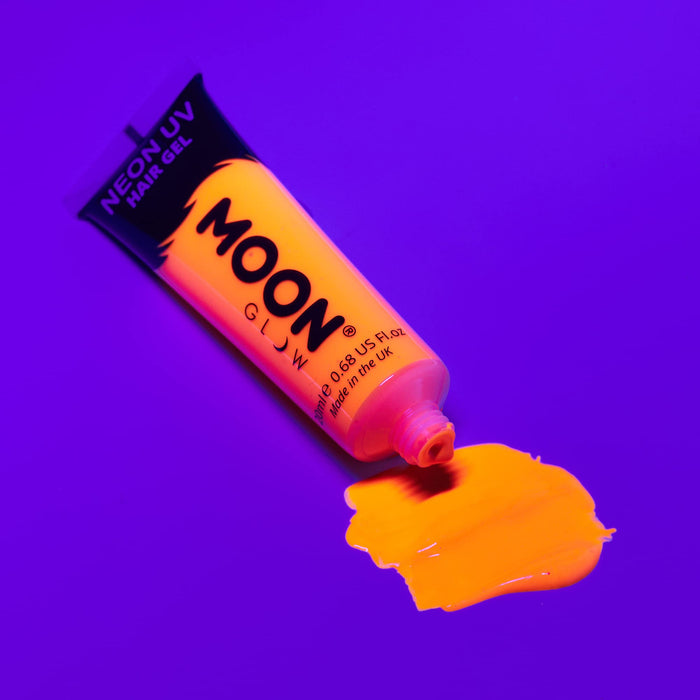 Moon Glow - Neonowy żel do włosów UV – zestaw 20 ml z 8 produktami – zrób sobie świecące kolce.