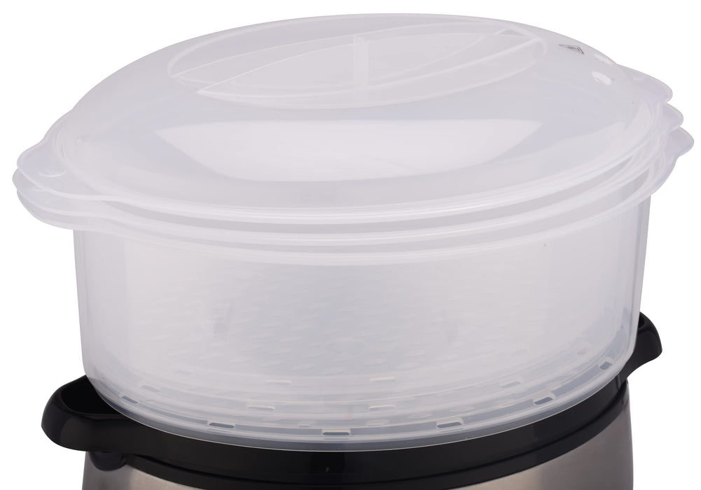 Russell Hobbs parowar, pojemność 9l, timer 0-60 min, 3 pojemniki do gotowania na parze, dzwonek informujący o zakończeniu, stal nierdzewna, moc 800W, srebrny, Cook@Home 19270-56