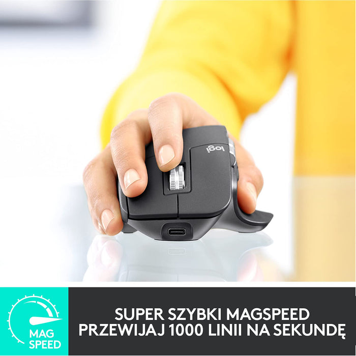 Logitech Mx Master 3 Advanced Wireless Mouse, Seria Master Firmy Logitech, Pc/Mac - Grafit,910-005694