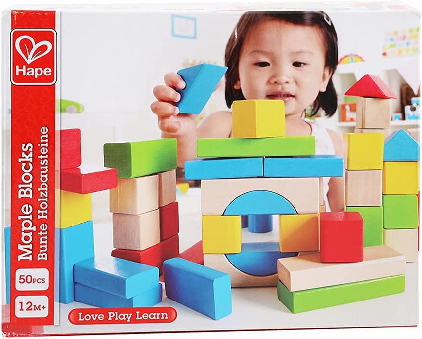 Hape E0409 zestaw drewnianych klocków budowlanych - klon