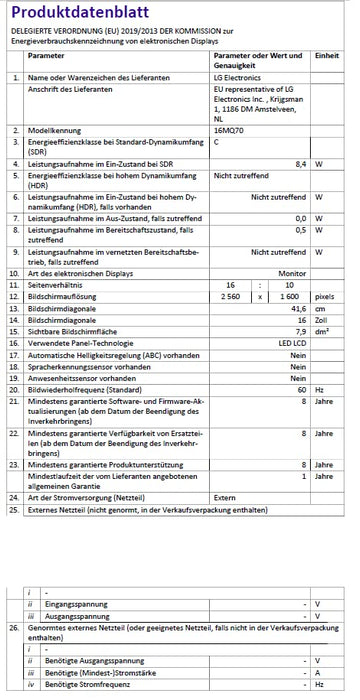 LG Dis 16 16MQ70 przenośny monitor WQXGA IPS