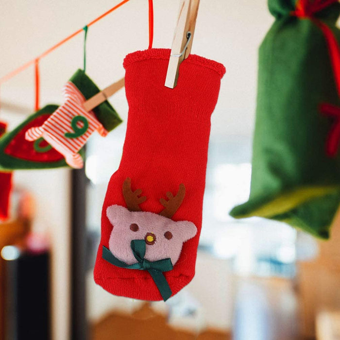 Holibanna Świąteczne skarpetki dla dzieci antypoślizgowe silikonowe skarpetki rozmyte zimowe bawełniane skarpetki grube ciepłe kapcie skarpetki skarpetki frotte dla dzieci chłopców dziewcząt niemowlęta malucha noworodka święta impreza