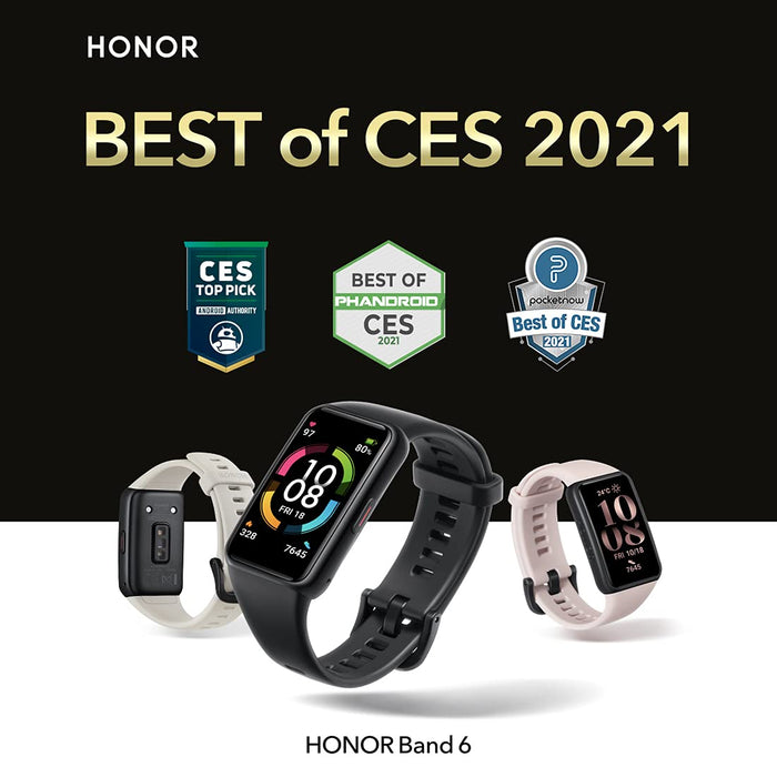 HONOR Band 6 Smartwatch, 1,47’AMOLED, 14-dniową żywotnością baterii Monitorowanie SpO2, Monitor Pracy Serca, 5ATM Fitness Tracker Krokomierz Zegarek Monitory Aktywności Wersja UE