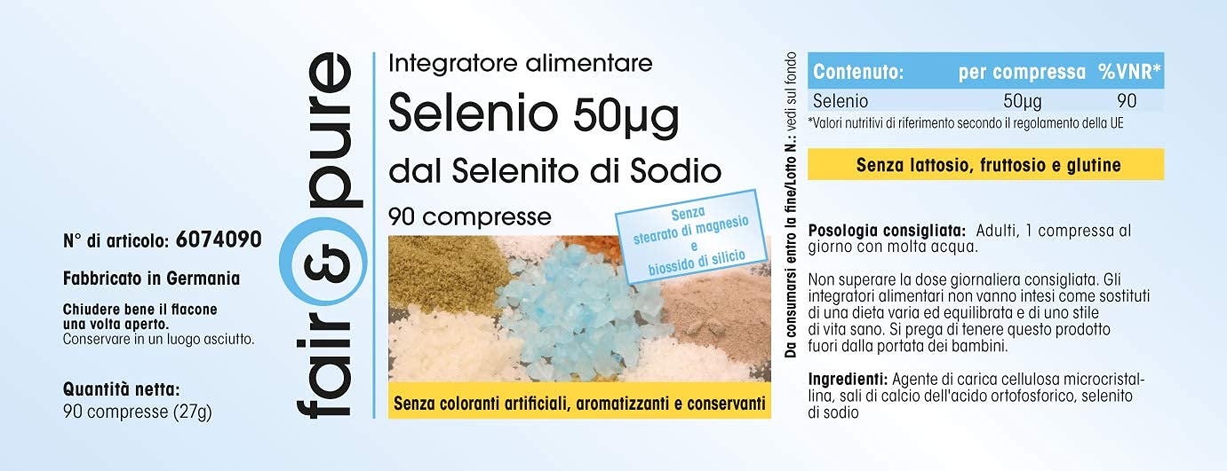 Selen 50μg tabletki z selenianu sodu - wegańskie - bez drożdży - bez stearynianu magnezu - 90 tabletek selenu