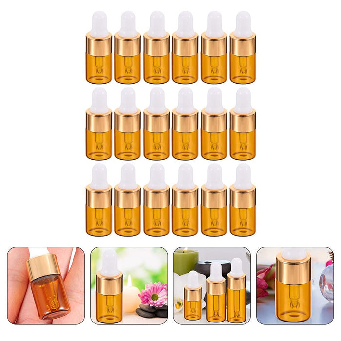 HEALLILY 25 Sztuk Szklane Butelki Z Kroplomierzem Wielokrotnego Napelniania Jasne Butelka Z Kroplomierzem Pusta Nalewka Butelki Fiolki Dla Olejki Eteryczne Perfumy 2Ml