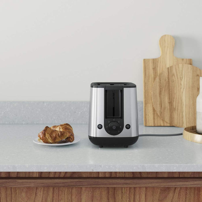 Electrolux Toster, Toster dwukomorowy, 7 stopni przyrumienienia, Funkcja stop, Funkcja rozmrażania i podgrzewania, Wyjmowana tacka na okruchy E3T1-3ST, Stalowy